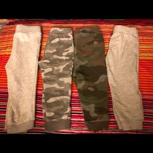 Four, individual, toddler sweat pants.